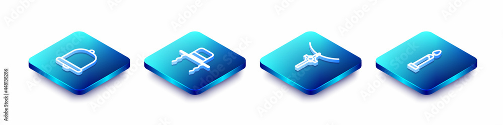 Set Isometric line Church bell, Orthodox jewish hat with sidelocks, Christian cross on chain and Burning candle icon. Vector Set Isometric line Church bell, Orthodox jewish hat with sidelocks, Christian cross on chain and Burning candle icon. Vector