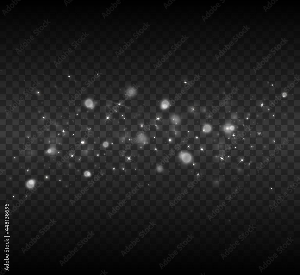 Sparks shine with bright beautiful light. Vector on transparent background. Christmas abstract pattern. Beautiful illustration for the postcard. Sparks shine with bright beautiful light. Vector on transparent background. Christmas abstract pattern. Beautiful illustration for the postcard.
