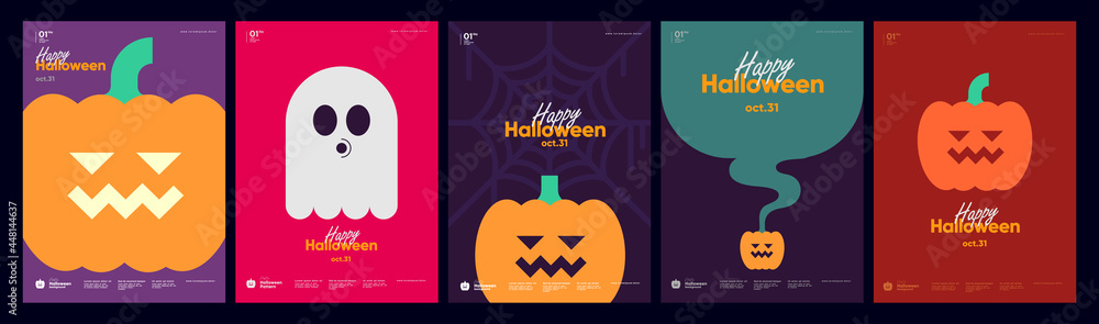 Happy Halloween. October 31. A set of simple vector illustrations. Minimalist, geometric, background pattern, icon. Perfect for poster, media banner, cover or postcard. Happy Halloween. October 31. A set of simple vector illustrations. Minimalist, geometric, background pattern, icon. Perfect for poster, media banner, cover or postcard.