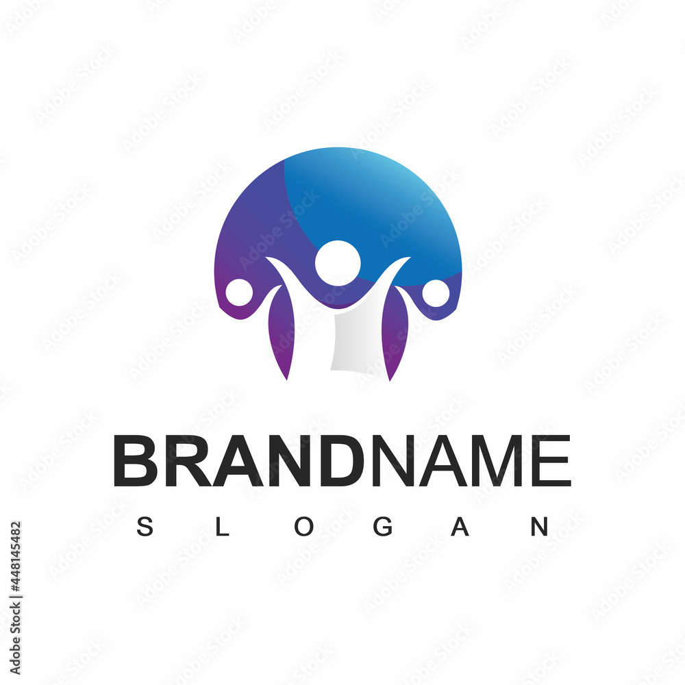 People Logo, Teamwork And Society Symbol People Logo, Teamwork And Society Symbol