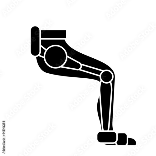 Muscular leg with exoskeleton color icon. Futuristic medicine. Rehabilitation help