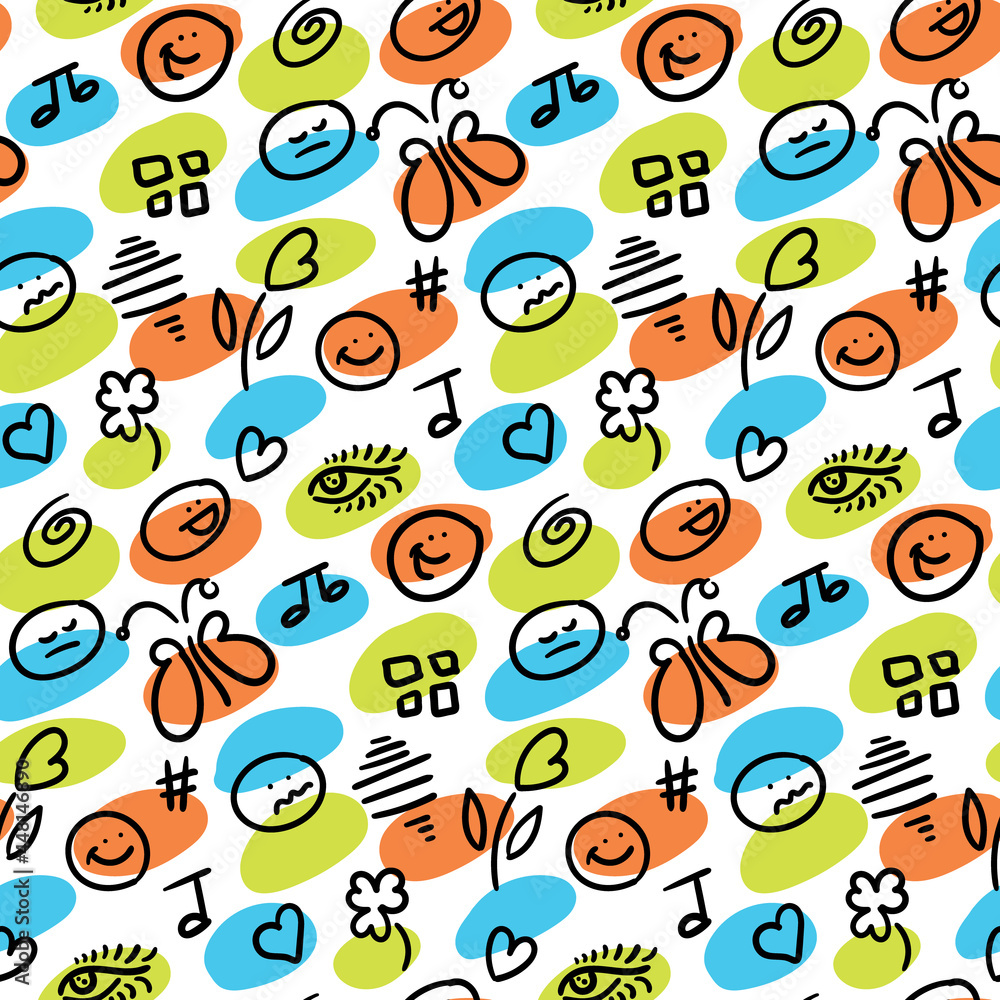 seamless repeating pattern with doodles