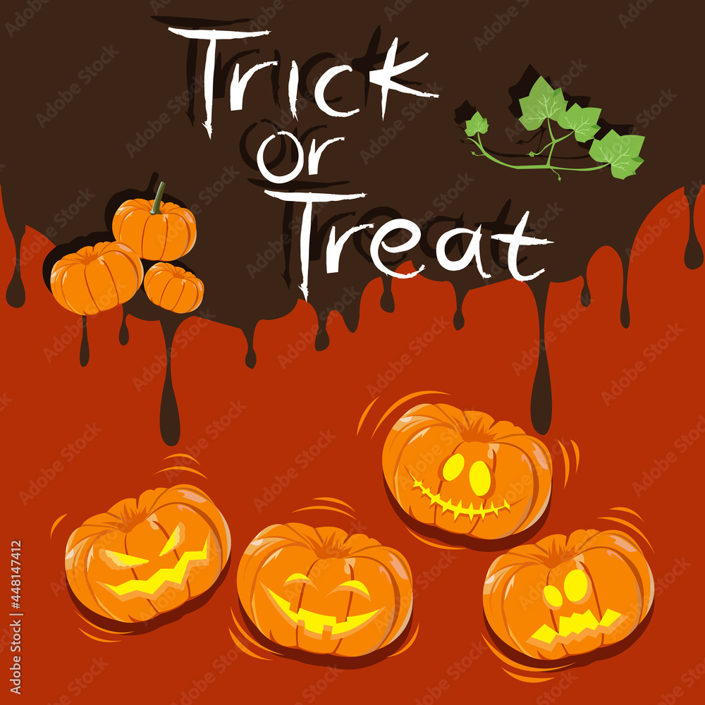 Illustration of trick or treat lantern Illustration of trick or treat lantern
