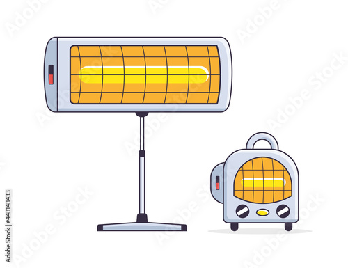 Electric infrared heaters isolated vector