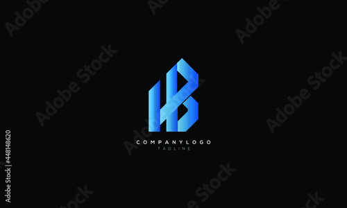 HB BH H AND B Abstract initial monogram letter alphabet logo design