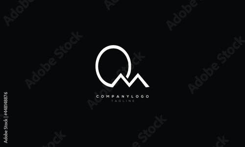 OM MO O AND M Abstract initial monogram letter alphabet logo design