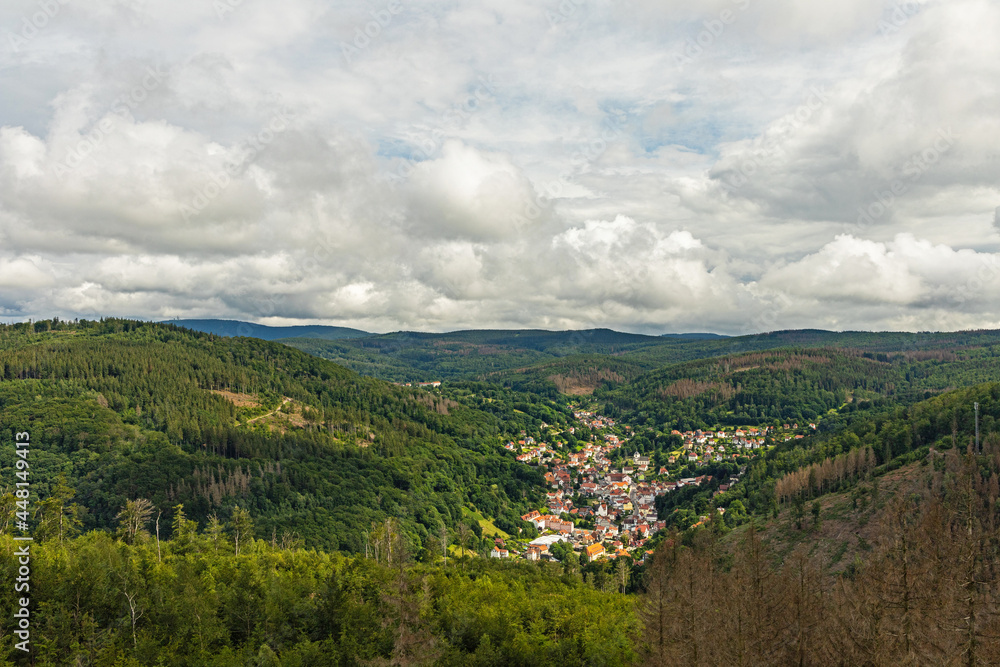 view to the small town Ruhla in Thuringia