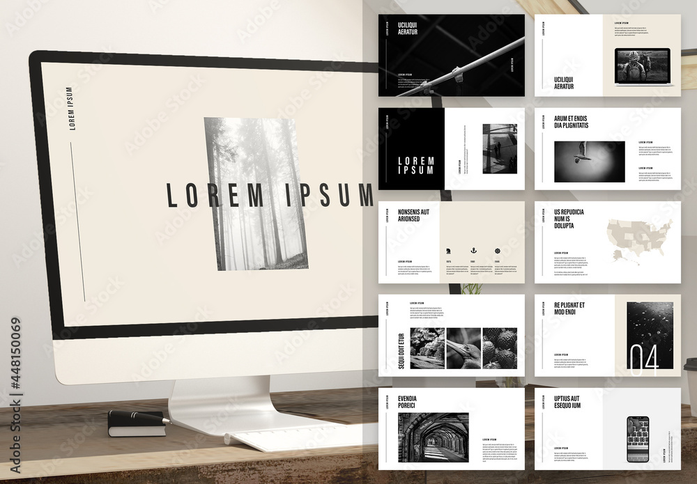Modern and Minimalist Presentation Stock Template | Adobe Stock