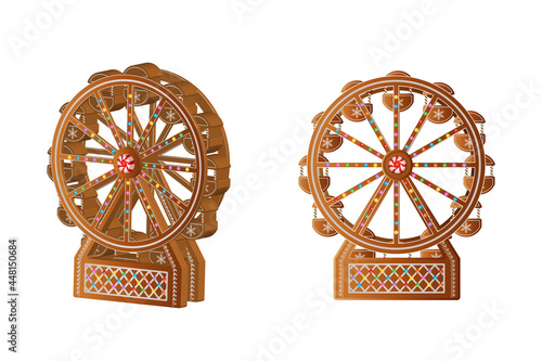 Isolated christmas gingerbread ferris wheel