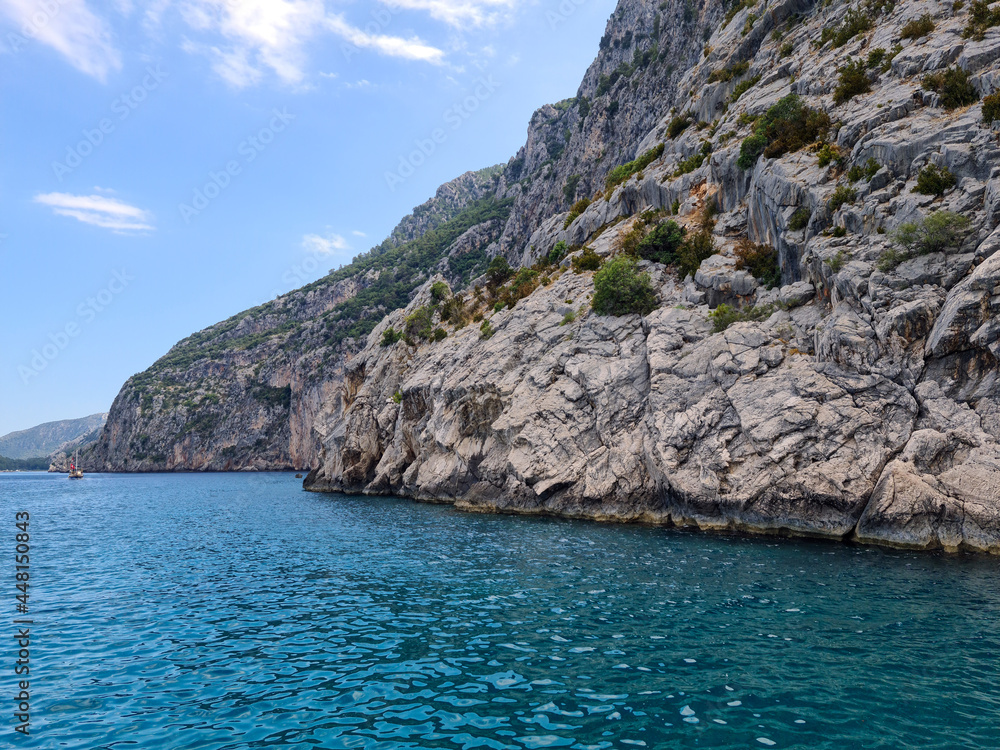 Hidden coves near the ancient city of Olympos. Boat tour. Calm and quiet coves visited by boat tour. Coves where Caretta Carettas spawn.