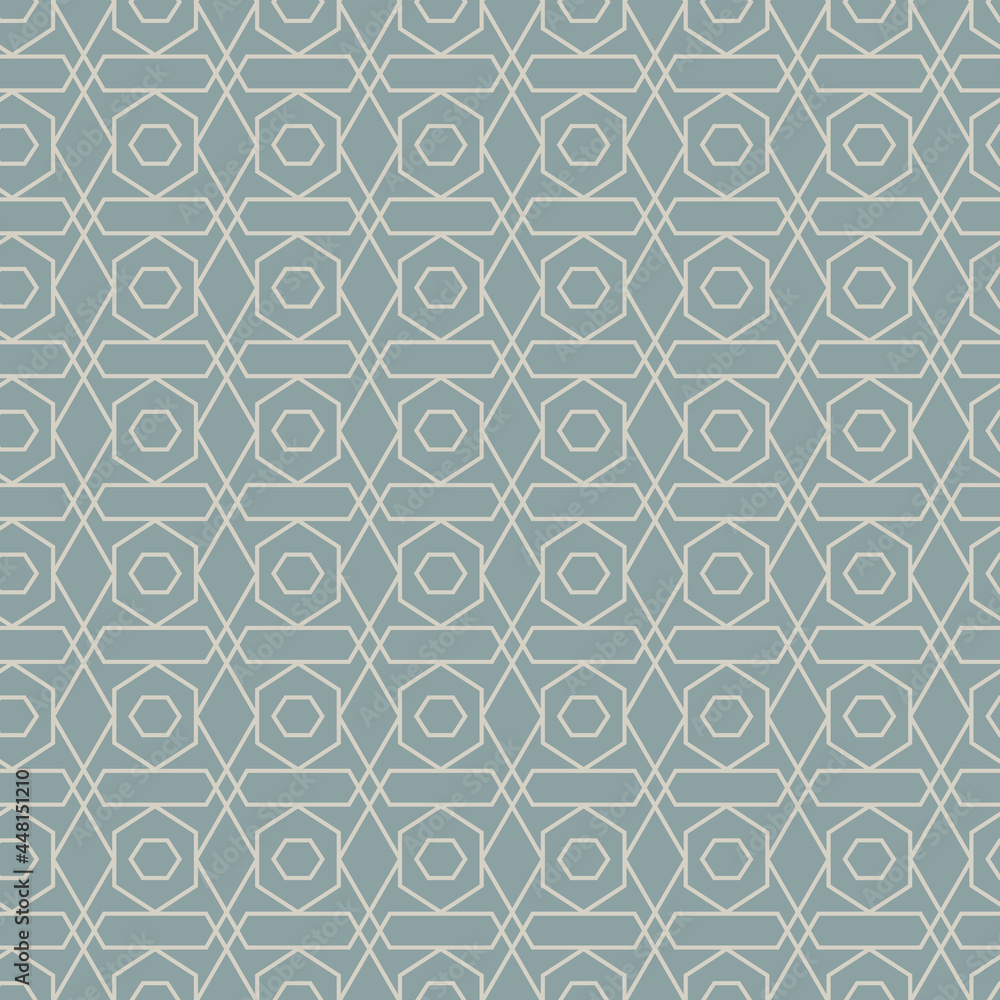 Fototapeta premium Geometrical vector seamless patterns on a gray background. Modern illustrations for wallpapers, flyers, covers, banners, minimalistic ornaments, backgrounds.