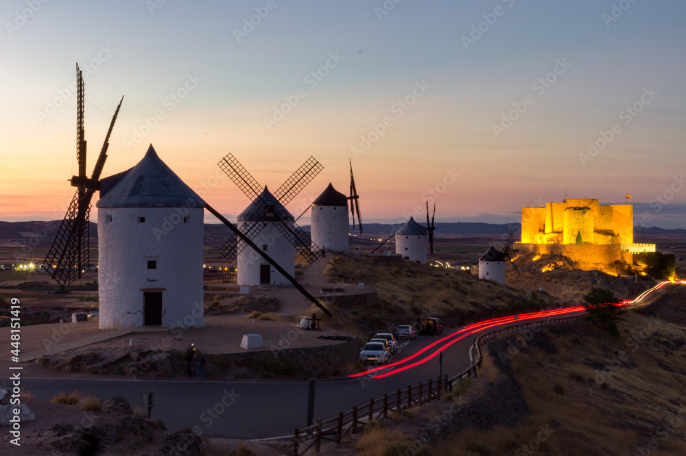 Sunset in the town of Consuegra in Toledo (Spain) Sunset in the town of Consuegra in Toledo (Spain)