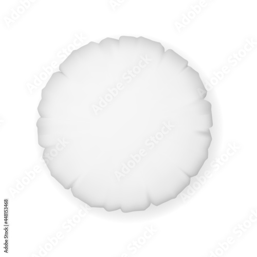 Realistic round pillow mockup for comfortable relax sleeping