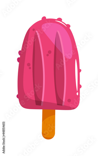 Homemade frozen juice ice cream isolated on white background