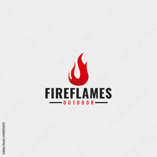 vintage fire flames graphic badge design