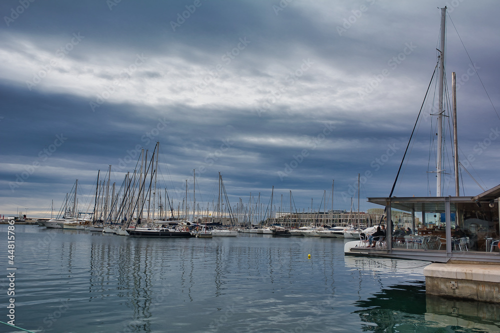 Boats in the port of Alicante Spain.