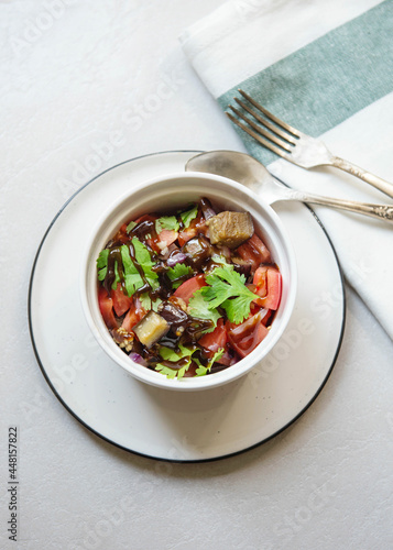 Eggplant and tomato salad