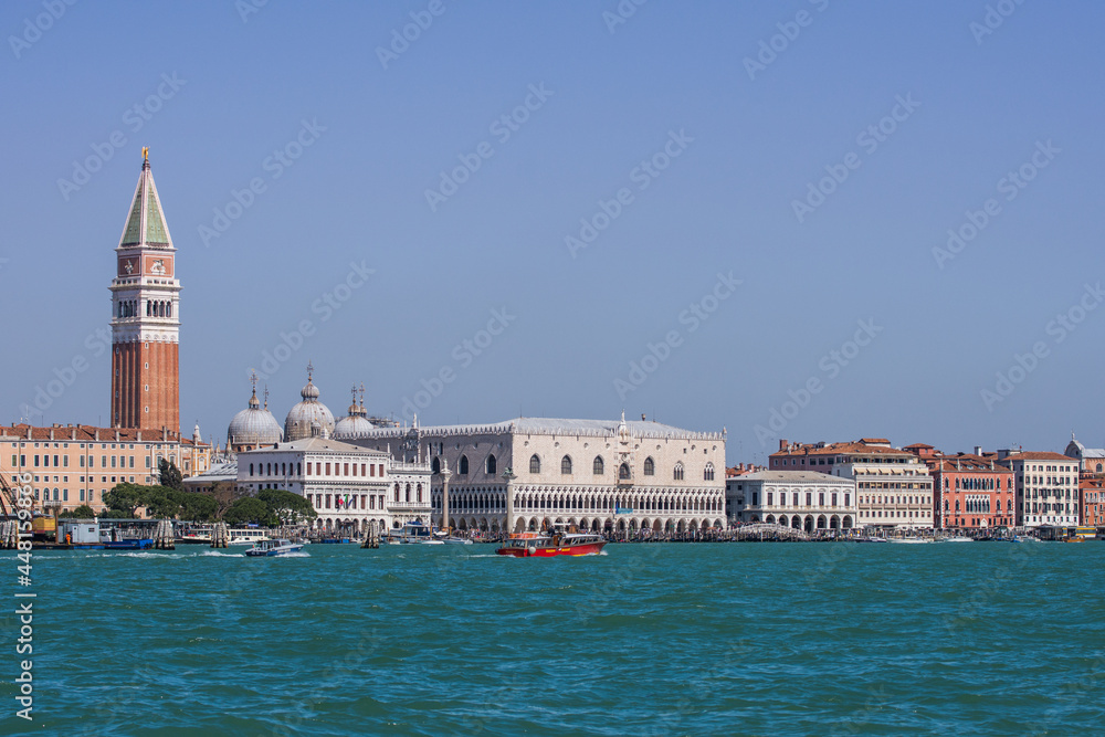 Venice, Italy: Venice overview, panoramic view from the boat, 2019,Grand Canale