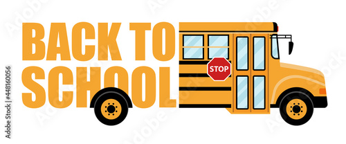 School bus with back to school text