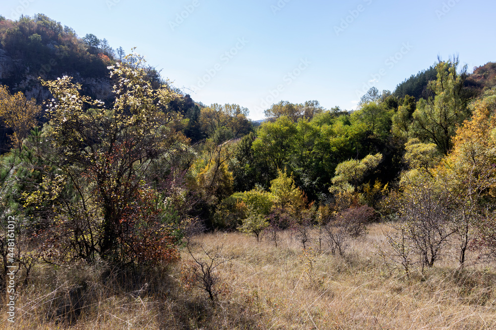Landscape of Nishava river gorge, Balkan Mountains, Bulgaria Landscape of Nishava river gorge, Balkan Mountains, Bulgaria