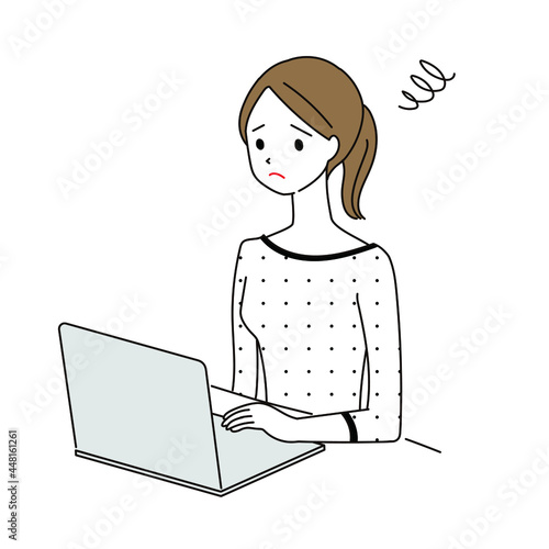 仕事で悩む女性