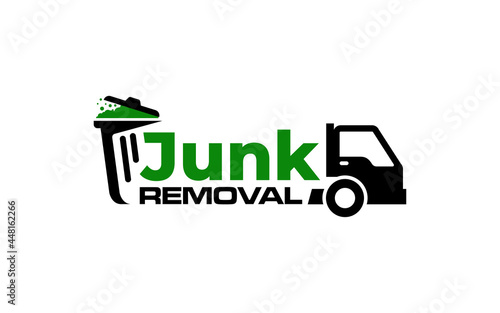 Illustration vector graphic of junk removal solution services logo design template