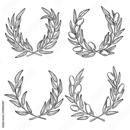 Olive wreaths set