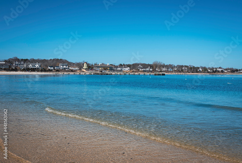 Tranquil beach with gentle waves rolling in at Hyannis Harbor © Naya Na