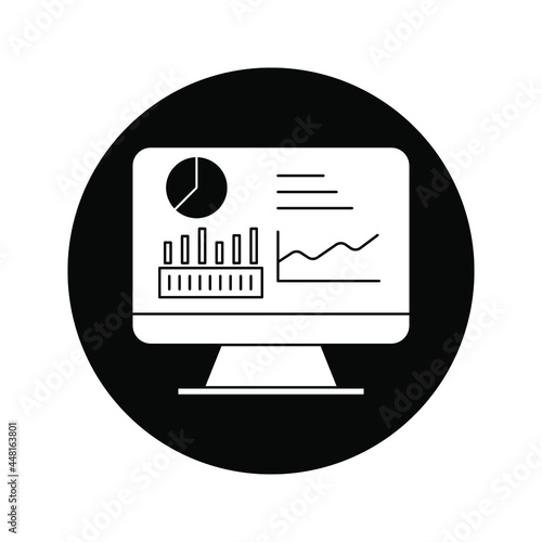 Dashboard admin line icon. Simple outline style. User panel template, data analysis, agency, graph, business linear sign color editable