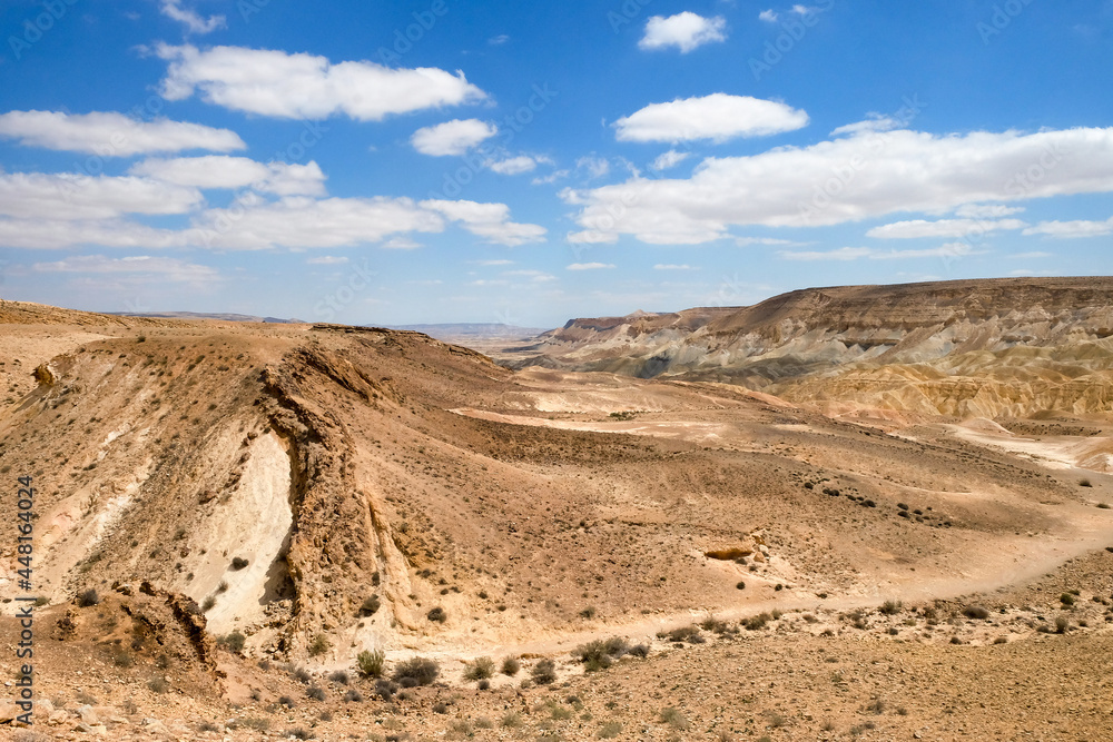 Wadi Hawarim - a dry bed among the mountains in the Negev desert