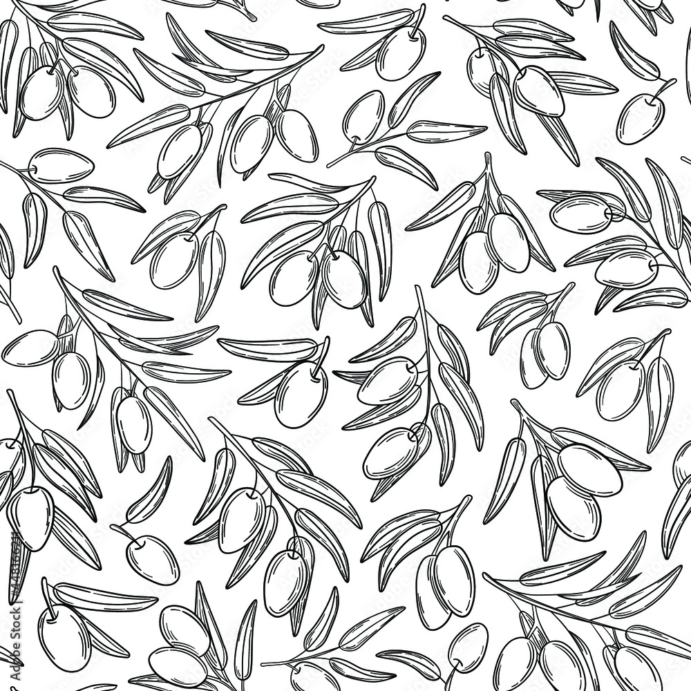 Fototapeta premium Olive pattern 1 black