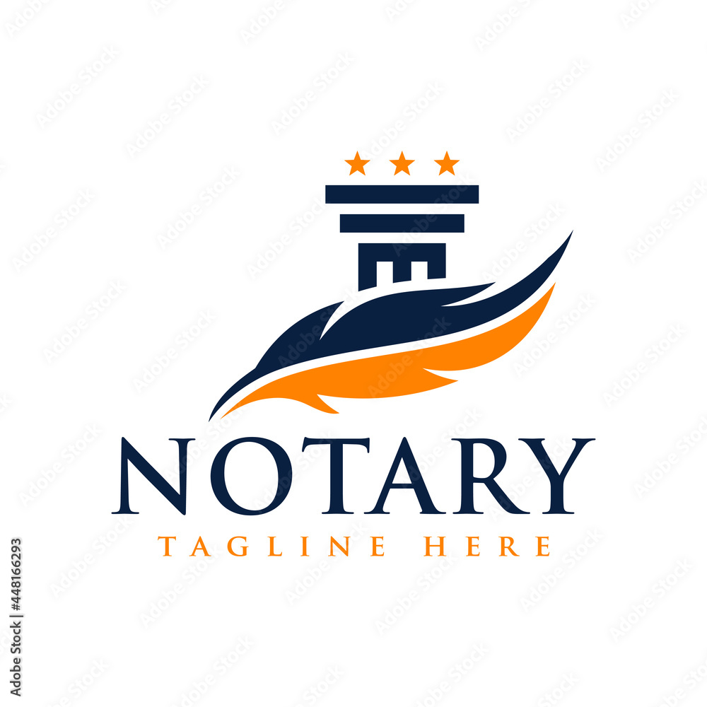 legal consulting agency and notary illustration logo