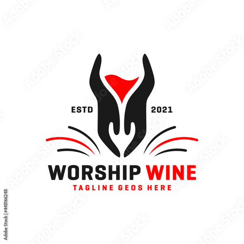 handmade wine illustration logo