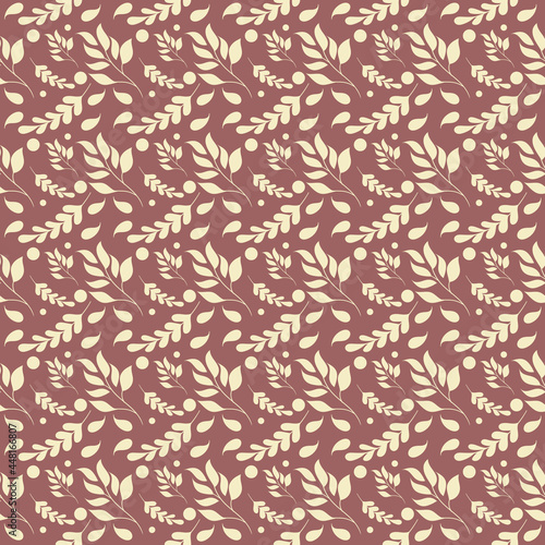 seamless pattern with natural and traditional themes, with a mix of cream and brown colors