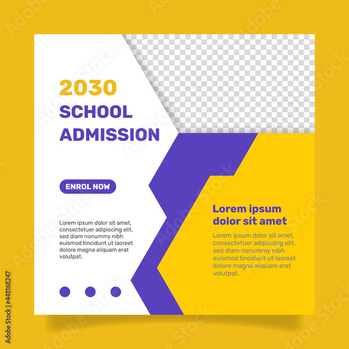 School Education Social Media Post. - Vector.