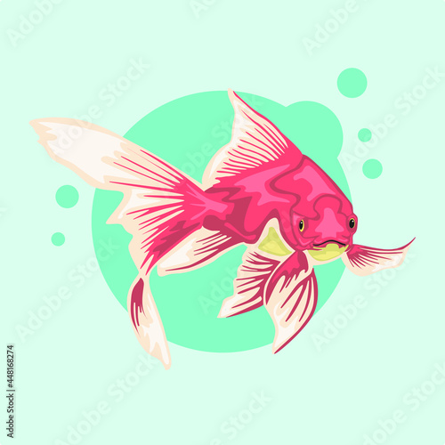Goldfish vector illustration isolated background, uniqueness of art