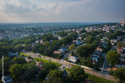 Aerial of Fort Lee New Jersey Showing NYC Skyline photo
