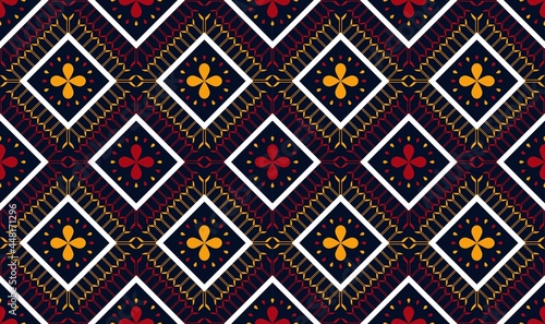 Wallpaper Mural Geometric ethnic pattern vector background. seamless pattern traditional, Design for background, wallpaper, Batik, fabric, carpet, clothing, wrapping, and textile. ethnic pattern illustration. Torontodigital.ca