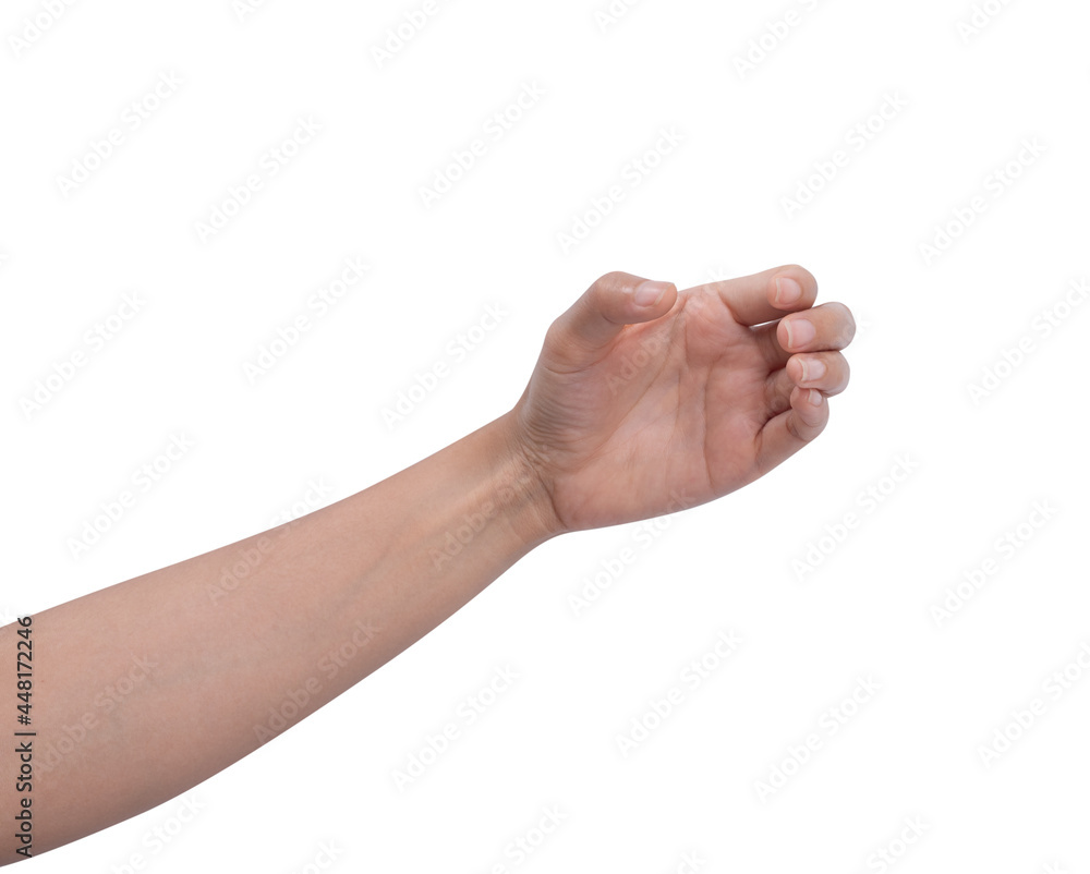 Woman hand isolated on white background, hold or catch Woman hand isolated on white background, hold or catch