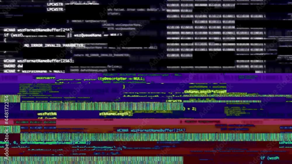 Distorted Defect Noise Pixelated Flickering Screen. Unique Design Abstract Digital Animation. Pixel Noise Glitch Error Video Damage. Programming code typing error. Big data and Internet cyber attack. Distorted Defect Noise Pixelated Flickering Screen. Unique Design Abstract Digital Animation. Pixel Noise Glitch Error Video Damage. Programming code typing error. Big data and Internet cyber attack.