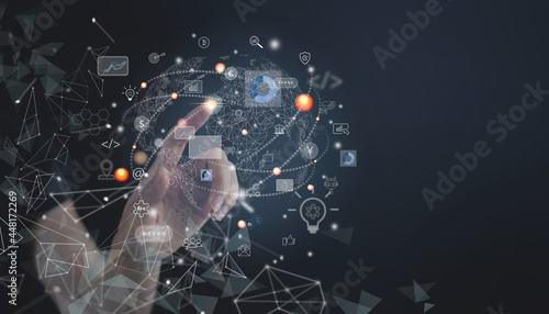 IoT, Internet of Things, digital marketing, global business, cloud computing, internet network technology, E-commerce concept