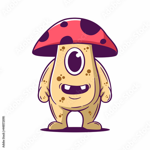 Cute cartoon monster. funny fantastic creatures vector