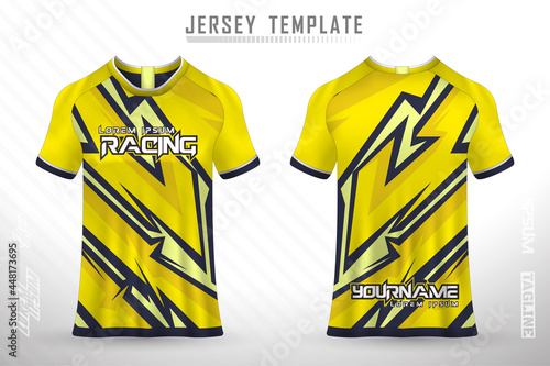 Front back tshirt design. Sports design for football, racing, cycling, gaming jersey vector