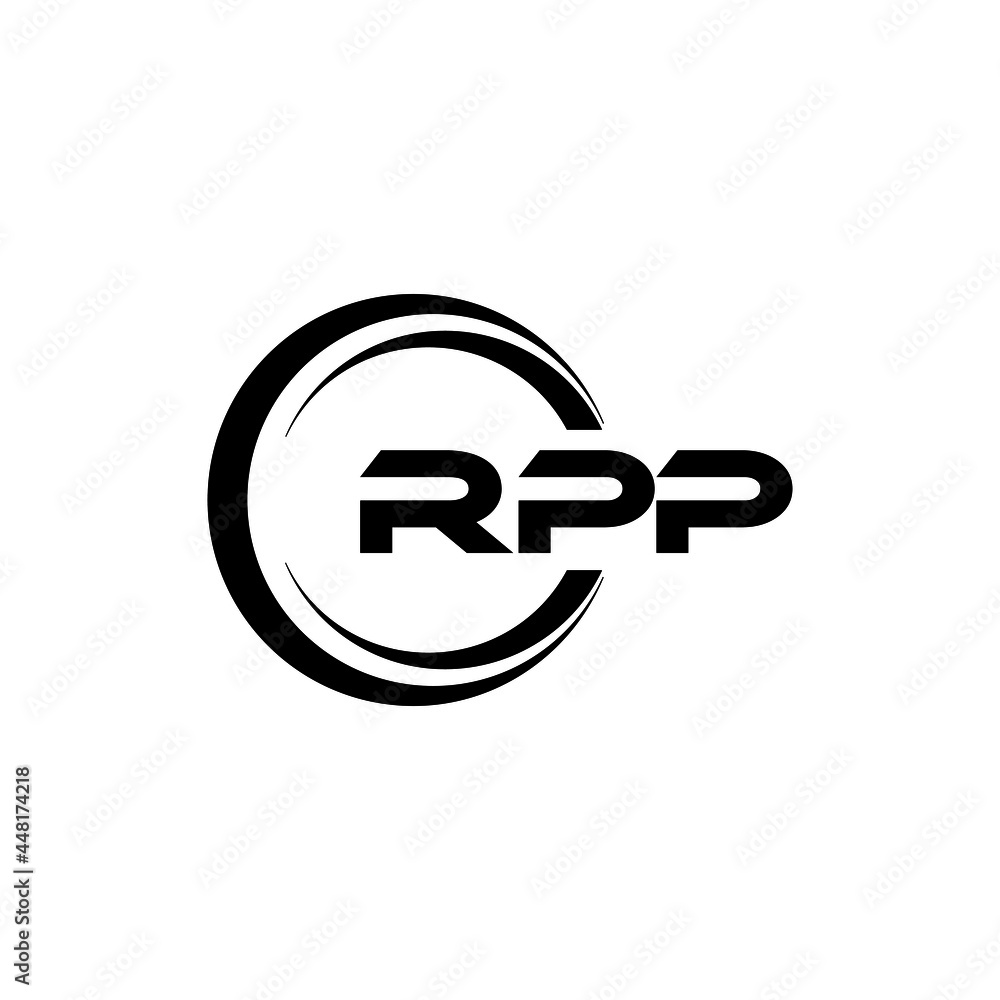 RPP letter logo design with white background in illustrator, vector ...