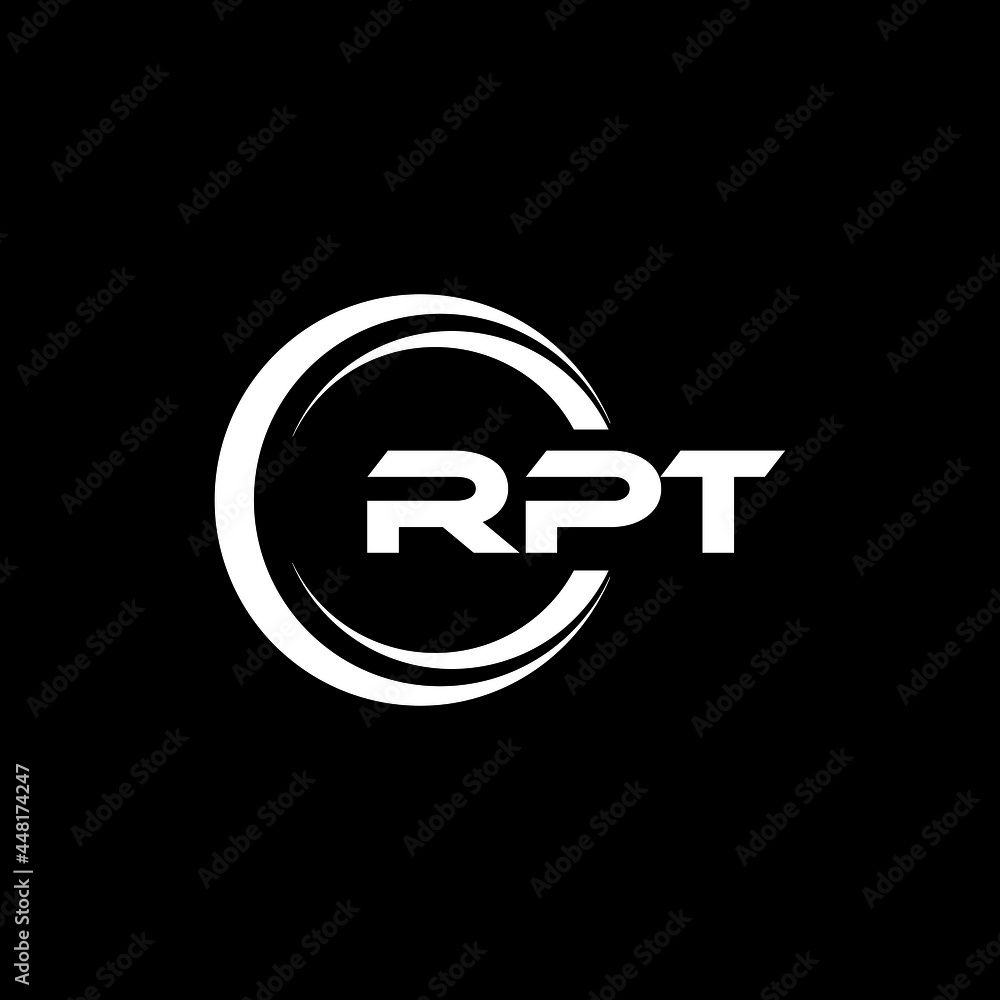 Letter Rpt Logo Vettoriale Stock RPT letter logo design with black background in ...