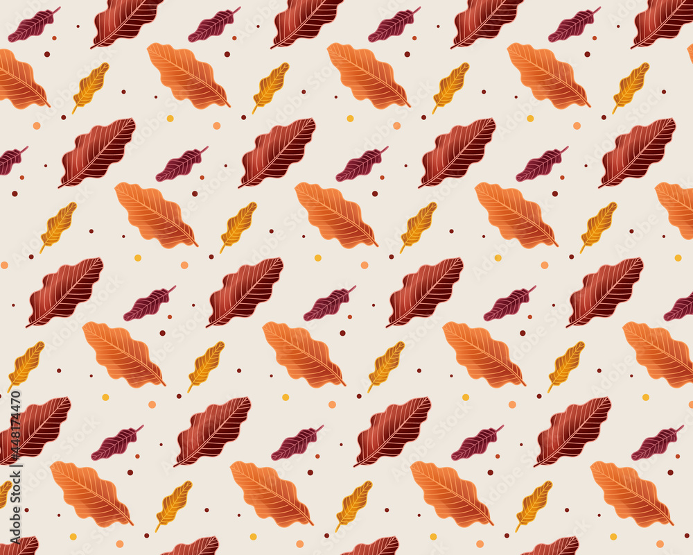Autumn pattern background with leaves design
Autumn pattern background with leaves design