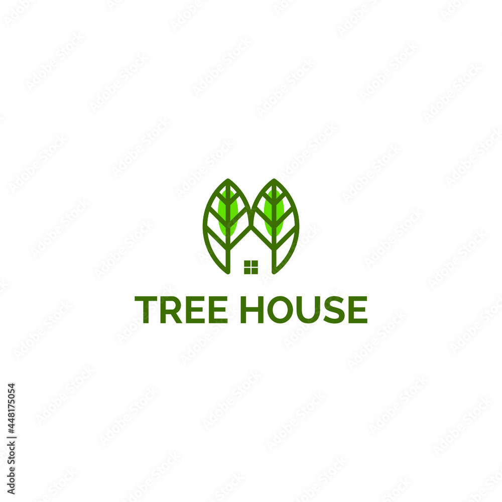 Fototapeta premium Tree House Logo Design Inspiration