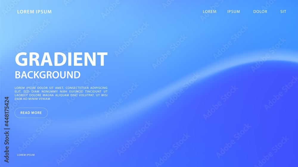 Abstract vibrant gradient background in blue tones. for graphic colorful design, layout design template for brochure.