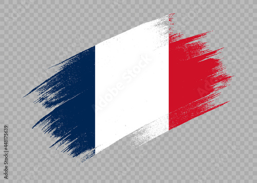 France flag with brush paint textured isolated  on png or transparent  background,Symbol of France, template for banner,card,advertising ,promote,web design,vector, top olympic gold winner