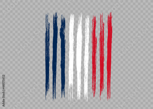 France flag with brush paint textured isolated  on png or transparent  background,Symbol of France, template for banner,card,advertising ,promote,web design,vector, top olympic gold winner